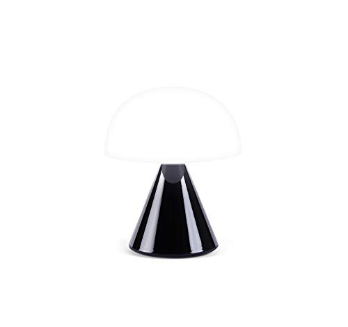 Lexon MINA Mini wiederaufladbare kabellose LED-Tischlampe, für Nachttisch oder Schreibtisch, mit Dimmer, bis zu 12 Stunden Akkulaufzeit - Schwarz von Lexon