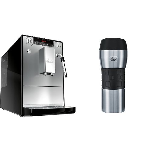 Melitta E 953-102 Kaffeevollautomat Caffeo Solo & Milk mit Milchschaumdüse, silber + Melitta 206056 IsolierTrinkbecher von Melitta