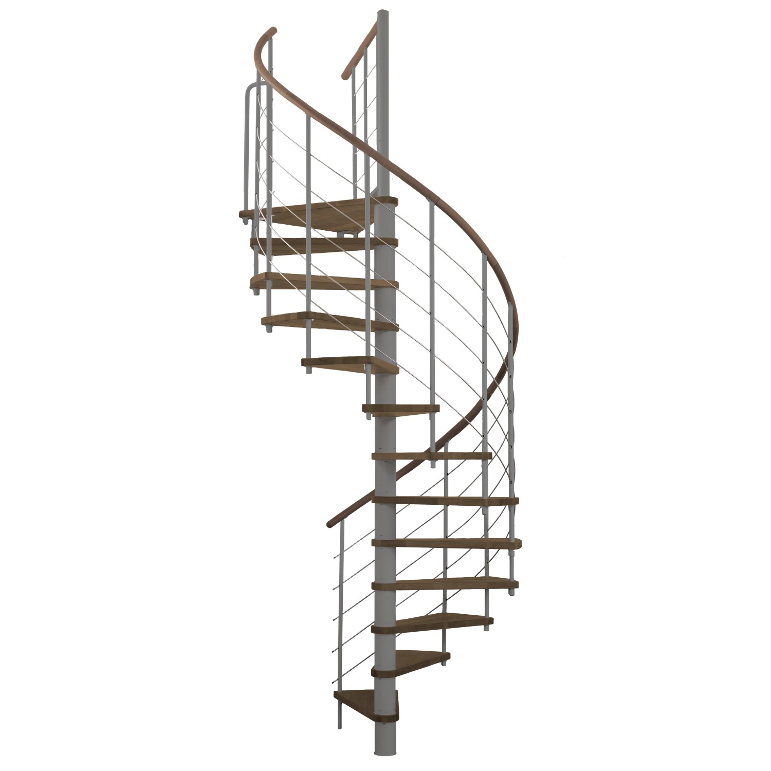 Minka Spindeltreppe Venezia Walnuss Grau Ø 160 cm Geschosshöhe bis 305,5 cm von Minka