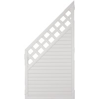Sichtschutzzaun Kunststoff Gitter weiß 90 x 180/90 cm (Serie Juist) von woodstore24