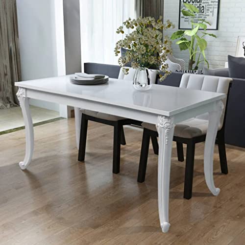 homiuse Esstisch 116x66x76 cm Hochglanz Weiß Tisch Wohnzimmer Esstisch Holz Dining Table Industrial MöBel Tische Klein Esszimmertisch Holz KüChentisch Esszimmermã¶Bel von homiuse