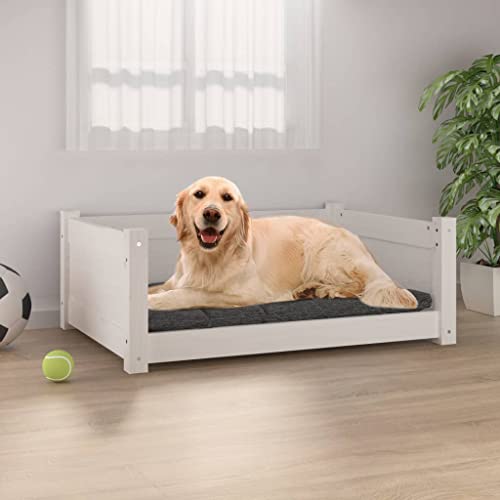 homiuse Hundebett Katzenbett Weiß 75,5x55,5x28 cm Massivholz Kiefer Hundekorb Katzenkorb Hundebett Grosse Hundebett MittelgroßE Hundebetten Hundesofa Hundekorb Grosse Hunde Montageanleitung von homiuse