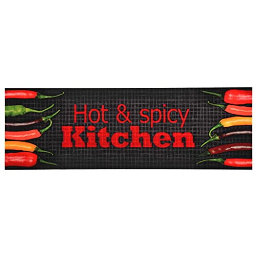 homiuse Küchenbodenmatte Waschbar Hot&Spicy 60x180 cm Rechteckig Fußmatte Schuhmatte Trendigen Bodenmatte Teppich Flur Läufer rutschfest Ideal für Den Innen- Und Außenbereich Bequem & Langlebig von homiuse