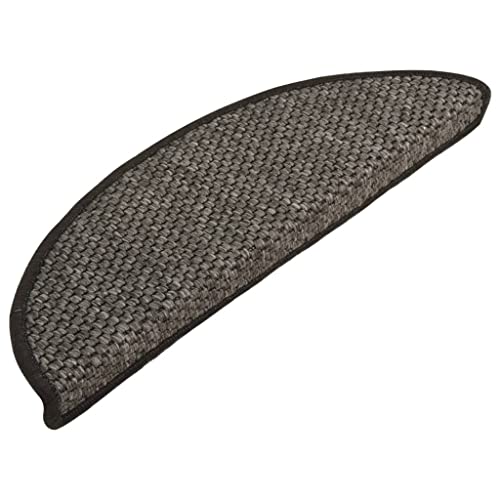 homiuse Treppenmatten Selbstklebend Sisal 15 STK. 56x20 cm Anthrazit Treppenstufen Matten Modern Stufenteppich Stufenmatten Innen Treppenstufen Antirutsch Treppenstufen Schutz Komfortabel & Warm von homiuse