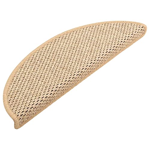 homiuse Treppenmatten Selbstklebend Sisal 15 STK. 56x20 cm Hellbeige Treppenstufen Matten Modern Stufenteppich Stufenmatten Innen Treppenstufen Antirutsch Treppenstufen Schutz Komfortabel & Warm von homiuse