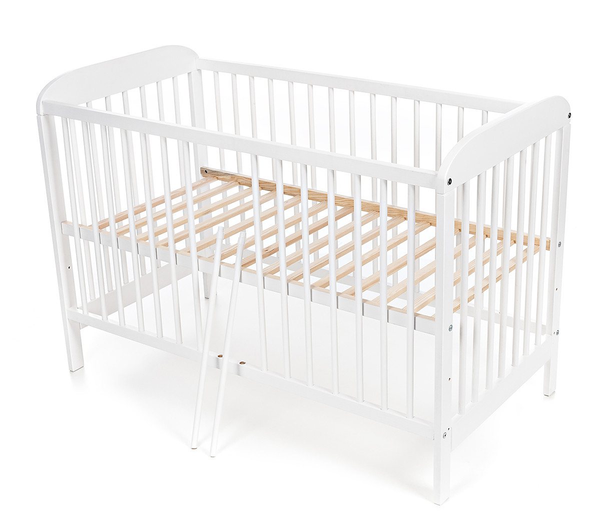 hopsibaby Babybett Weiß EMI 60 × 120 Gitterbett (mit oder ohne) Matratze höhenverstellbar, Made in Europe von hopsibaby