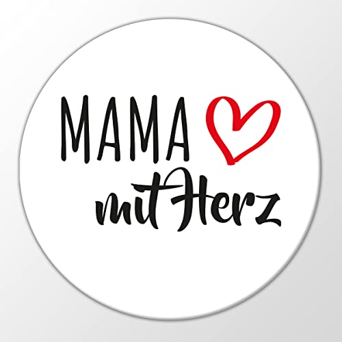 Huuraa Magnet Mama mit Herz Kühlschrankmagnet 59mm mit Motiv für die tollsten Menschen Geschenk Idee für Freunde und Familie von huuraa
