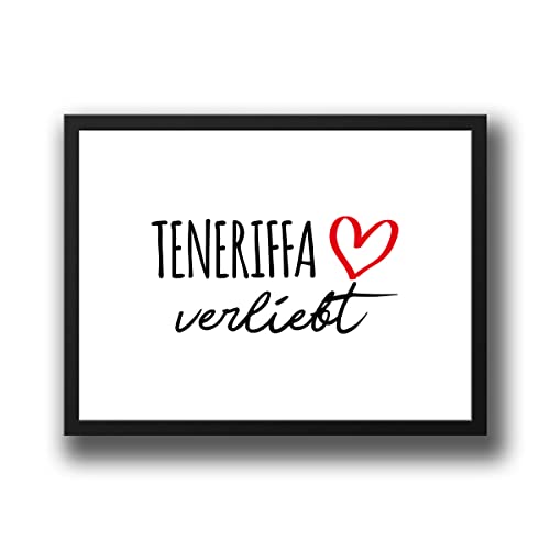 huuraa Poster Teneriffa verliebt Deko Wandbild A4 210 x 297mm mit Namen deiner lieblings Insel Geschenk Idee für Freunde und Familie von huuraa