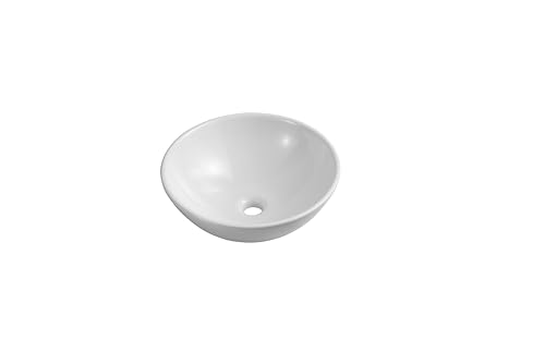 iBathUK | Moderne runde Keramik Garderobe Waschbecken Schüssel Arbeitsplatte Waschbecken CA1001 von iBathUK