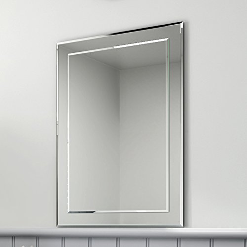 soak Rechteckiger Design-Wandspiegel - Moderner Badspiegel - 50 x 70 cm, einfache Montage von iBathUK