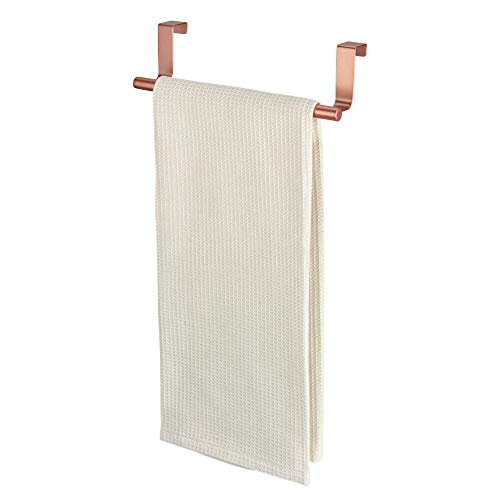 iDesign porte serviette sans perçage, petit porte serviette salle de bain ou WC en métal, accroche serviette pour les torchons dans la cuisine, couleur cuivre von InterDesign