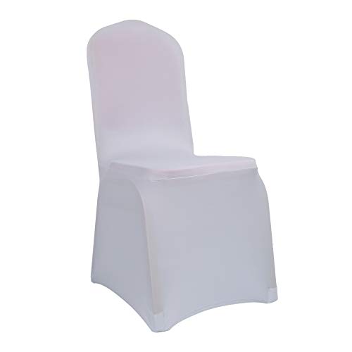 iEventStar 10 Stück Stuhlüberzug Abnehmbarer Waschbarer Stuhlbezug Esszimmerstuhlhussen für Stretch Stuhlhussen für Hochzeit Party Hotel (Silbergrau, 10) von iEventStar