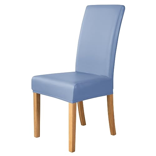 iEventStar Schonbezug für Esszimmerstühle, aus PU-Kunstleder, wasserdichter, dehnbarer Schutzbezug, Blau (Mist Blue, 4) von iEventStar