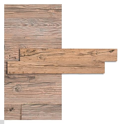 iWerk - Wandpaneele in natürlicher Holzoptik | Selbstklebende Holzpaneele aus nachhaltigem Echtholz für Wand & Decke | Natürliche Wandverkleidung für ein angenehmes Raumklima | Wandpaneel „Alm” von iWerk