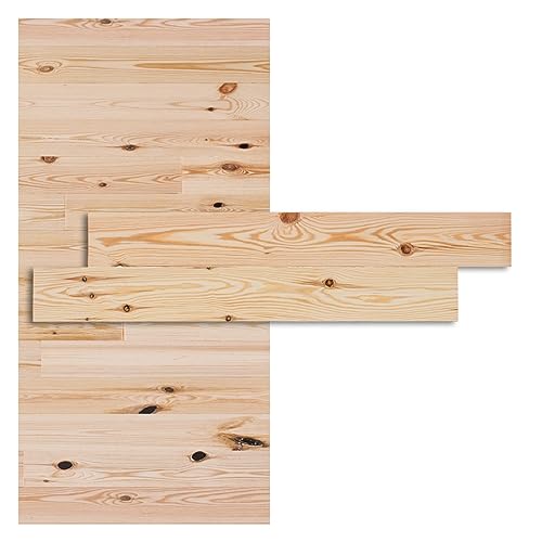 iWerk - Wandpaneele in natürlicher Holzoptik | Selbstklebende Holzpaneele aus nachhaltigem Echtholz für Wand & Decke | Natürliche Wandverkleidung für ein angenehmes Raumklima | Wandpaneel „Nature” von iWerk
