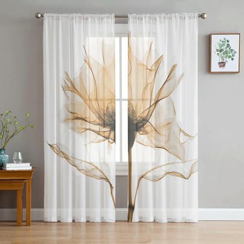 iapp CL-1 Vorhang,Flower Transparent Curtain for Living Room Transparent Tulle Curtains Window Sheer for The Bedroom Accessories Decor von iapp