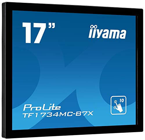 iiyama ProLite TF1734MC-B7X 43cm 17" LED-Monitor Full HD Open Frame 10 Punkt Multitouch kapazitiv VGA HDMI DP 7H IP65 Touch-durch-Glas Anti-Fingerprint schwarz von iiyama