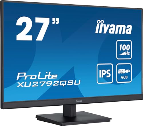 iiyama Prolite XU2792QSU-B6 68,5cm 27" IPS LED-Monitor WQHD 100Hz HDMI DP USB3.2 FreeSync schwarz von iiyama