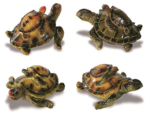 Figur aus Kunstharz, 4 Schildkröten mit Bebe 3/7/6,5 cm von impexit
