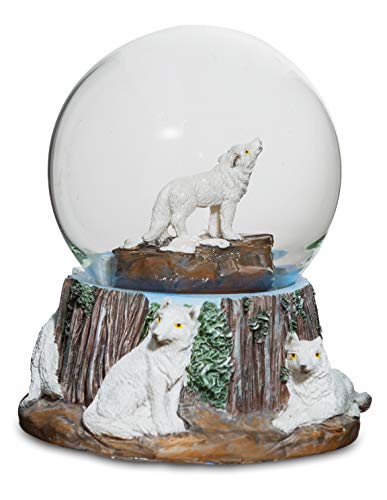 Impexit Schneekugel Wolf, weiß, Harz, 8,5 / 7 / 7 cm von impexit