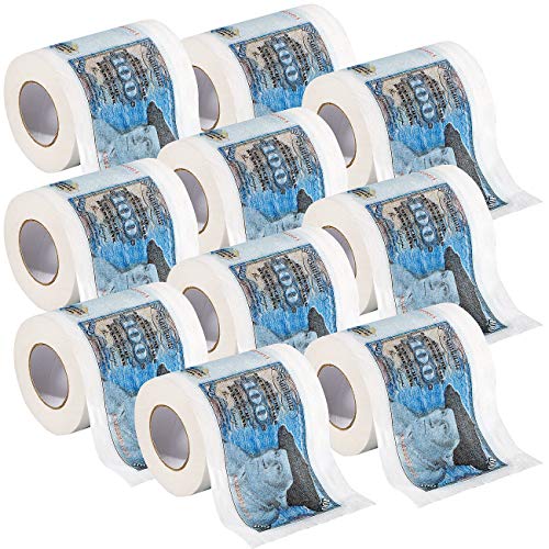 infactory WC Papier mit Motiv: Retro-Toilettenpapier "100 D-Mark", 10 Rollen (Toilettenpapier mit Motiv, Klopapier mit Motiv, Geschenkverpackung) von infactory