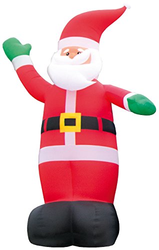 infactory Aufblasbarer Nikolaus: Selbstaufblasender XXL-Weihnachtsmann, 6 m (Aufblasbarer Weihnachtsmann, Weihnachtsmann zum Aufblasen, Weihnachtsbeleuchtung außen) von infactory