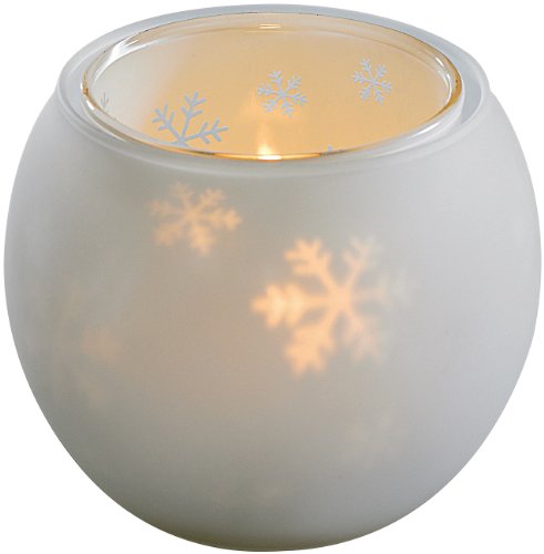 infactory Teelichthalter: Doppelglas-Windlicht Schneekristall (Windlicht Weihnachten, Weihnachtsdeko Windlicht, Weihnachtsbeleuchtung) von infactory
