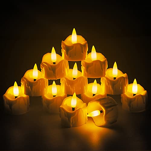 innislink LED Kerzen, 12pcs LED Flammenlose Kerzen mit Timerfunktion Teelichter Flackern Elektrische Kerze Lichter Batterie Dekoration für Weihnachtsbaum Ostern Hochzeit Party - Weiß von innislink
