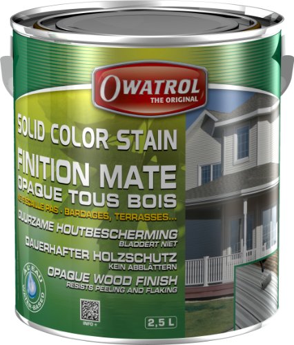 Owatrol Solid Color Stain Finish für alle Hölzer, 2,5 l, Weiß von OWATROL