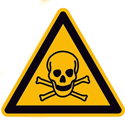 Warnzeichen Warnung vor giftigen Stoffen Sicherheitsschild Warnschild 100mm aus Selbstklebendem PVC Betriebsausstattung von intratec 100% Shopping