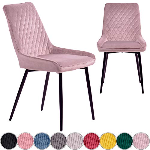 iomangio® 2X Esszimmerstühle 2er Set | Taupe Esszimmerstuhl Küchenstuhl | Polsterstuhl Design Stuhl mit Rückenlehne, mit Sitzfläche aus Samt/Stoffbezug | Gestell aus Metall | Samt Stühle von iomangio