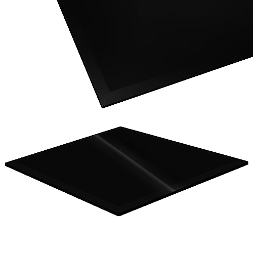 iomangio® Glasplatte Eckig 80 x 80cm Schwarz - Glasscheibe aus gehärtetem ESG Glas 6mm Dick – Tischplatte aus Sicherheitsglas Glas - Ideal als DIY Glastisch Tisch Glas Platte von iomangio