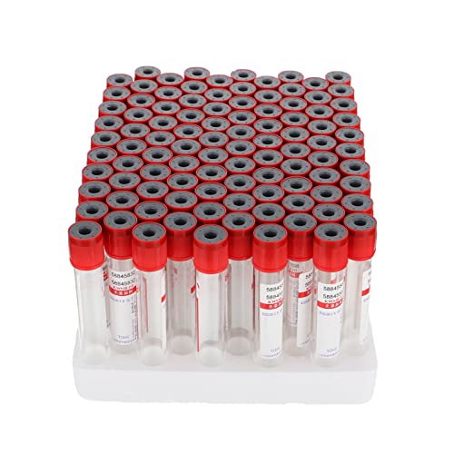 La Collecte de Blut Serum, Röhrchen aus Kunststoff, Vakuumröhre, Druck Negativblut, Tube 10 ml, 100 Stück mit Deckel auf dem Behälter für Labor von iplusmile