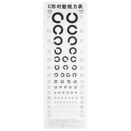 iplusmile 1Stk Sehtafel Wandtafel Augentestschreiben. - Test- Chart visuelle Untersuchungstabelle professionelle c-typ-sehkarte Erwachsener Testmuster niesen Flipchart Kind von iplusmile