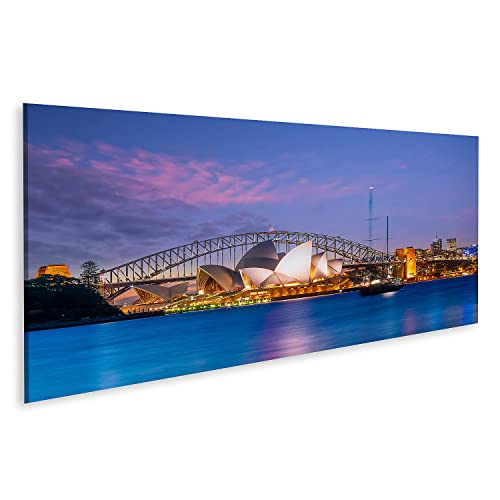 islandburner Bild auf Leinwand Downtown Sydney Skyline in Australien Sonnenuntergang Bilder Wandbilder Poster von islandburner