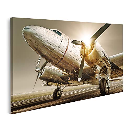 islandburner Prime Bild auf Leinwand Historisches Flugzeug Im Sonnenuntergang Bilder Wandbilder Poster von islandburner