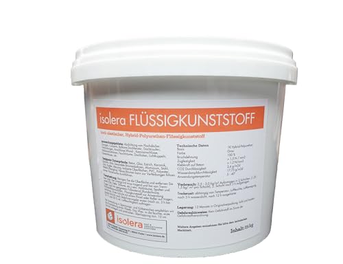 isolera Flüssigkunststoff 15 kg zur Abdichtung von Flachdächern, Bauelementen, Betonbau, und Trockenbau von isolera