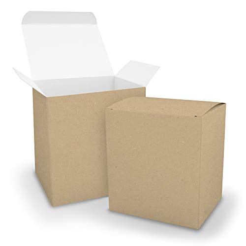 5x itenga Würfelbox XL aus Karton 11x9x12cm außen braun innen weiß Gastgeschenk von itenga