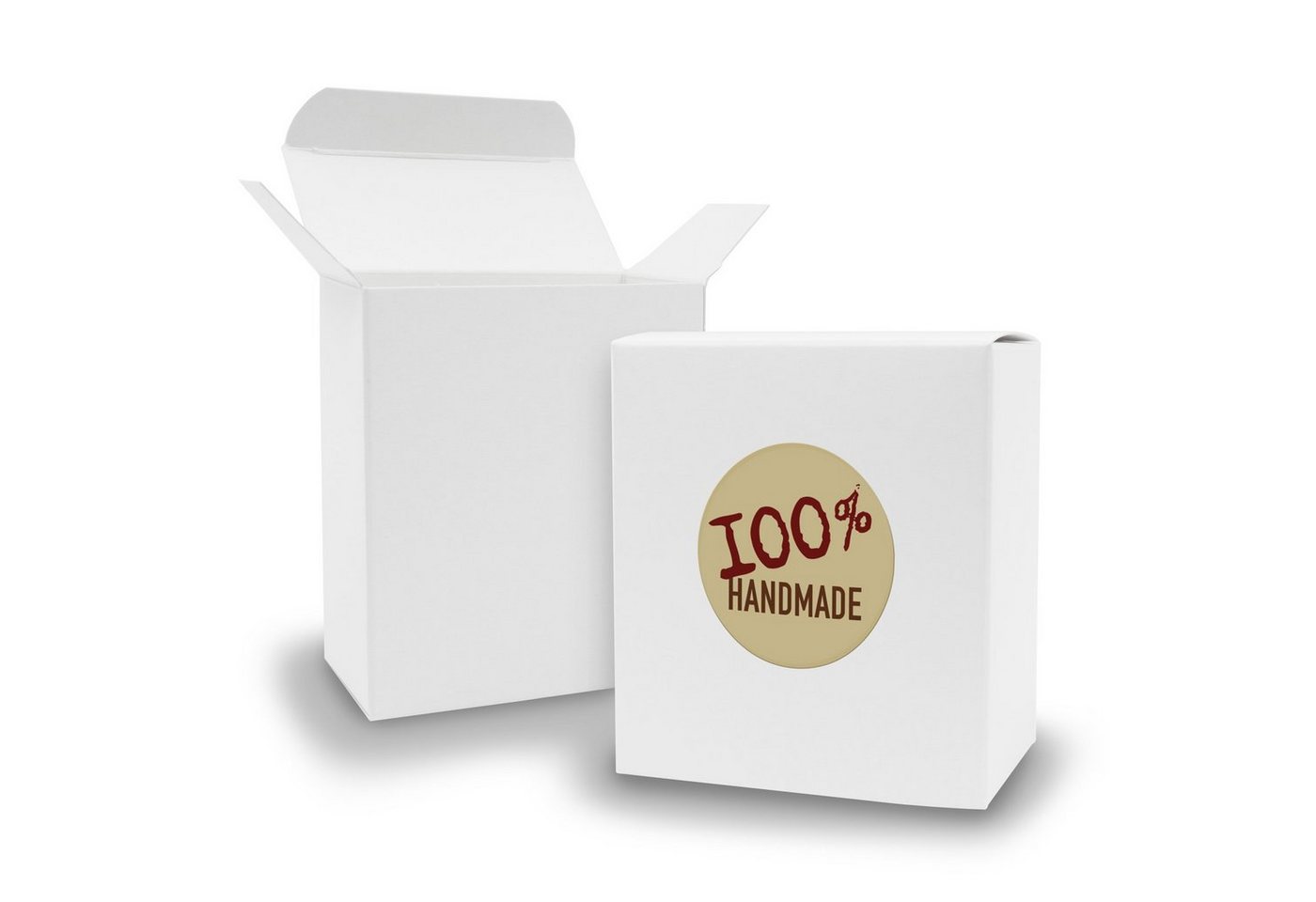itenga Geschenkbox SET 100% Handmade (Motiv12) 24x Faltschachtel Quader weiß + Sticker von itenga
