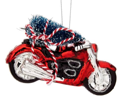 Baumschmuck Motorrad mit Weihnachtsbaum - Baumkugel für Motorradfahrer, Weihnachtsdeko, Christbaumkugel, Christbaumschmuck, Weihnachten von itsisa