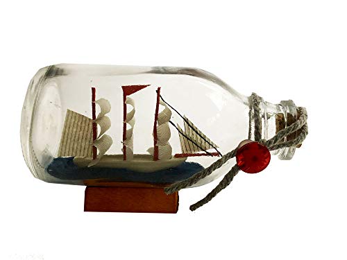 itsisa Buddelschiff, Segelschiff 12,5 cm - Flaschenschiff, Maritime Deko, Tischdeko maritim von itsisa