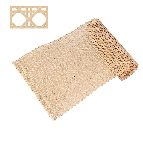 jackfru Rattan-Netz-Rolle, Rattan-Gurtbandrolle, PE Rattan-DIY-Projekte und -Dekorationen, Lampenschirme für Heimdekoration, Ständer, Schränke, Schiebewände, Heizkörper (Holzfarbe, 200 x 60cm) von jackfru