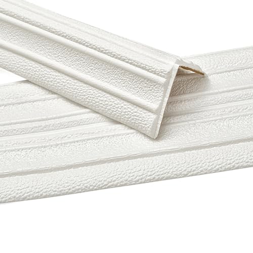 Weichsockelleiste Selbstklebend, Zierleiste Wall Trim, Fußbodenleisten, Wandecken Sockelleisten, Fensterleisten, Knickwinkel, Eckleiste Abschlussleisten, Türrahmendekoration (Weiß) von jackfru