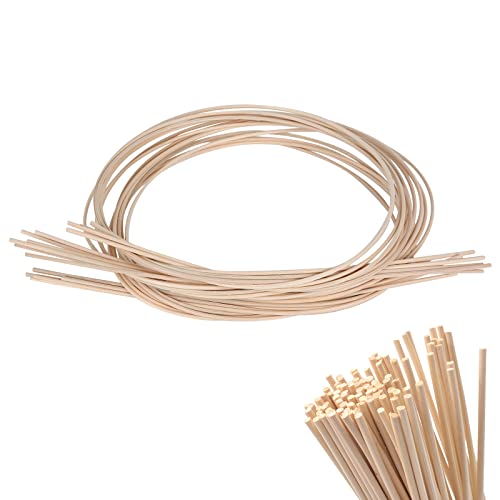 jackfru 100 Stück Peddigrohr, Reed Diffuser Sticks, Flechtmaterial Korbflechten, Ø 3mm Raumduft Stäbchen, Ersatz Diffuse- Rattan Peddigrohr (3mm*45cm) von jackfru