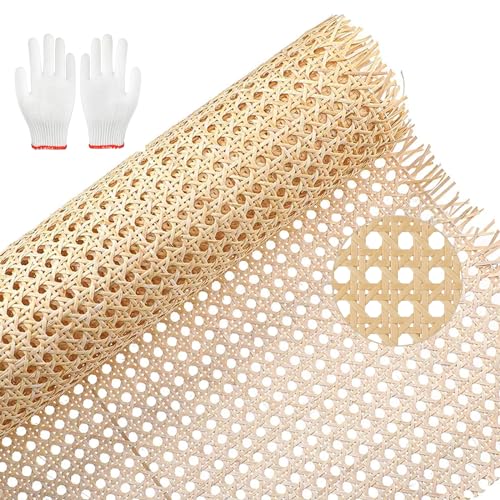 jackfru Rattan-Gurtbandrolle, Rattan-Netz-Rolle, Wiener Geflecht, Schimmelfest Rattan Gurtband, DIY Wabengeflecht Stuhlflechtrohr,Flechtrohrgewebe (Holzfarbe, 1M x 60cm) von jackfru