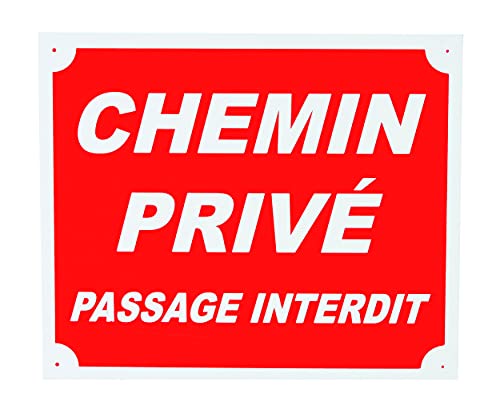 Januel – Schild Privé Passage verboten, Hinweisschild – 30 x 25 cm – Rot & Weiß – Akylux weich 4 mm von januel
