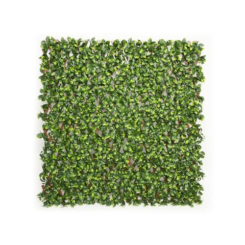 jarolift Künstliche Pflanzenwand Sichtschutz Wandbegrünung Balkon Gartenzaun, auch für Innenwände geeignet, mit Spalier, Gardenienblätter, 200 x 100 cm von jarolift