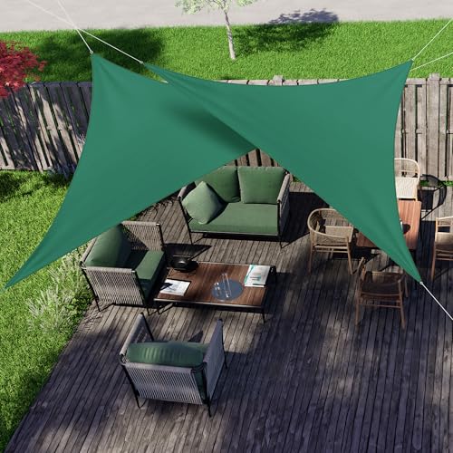 jarolift Sonnensegel Dreieck Rechtwinklig, Wasserdicht, Sonnenschutz Sichtschutz für Terrasse Garten Balkon, Polyestergewebe, 700 x 500 x 500 cm, Grün von jarolift