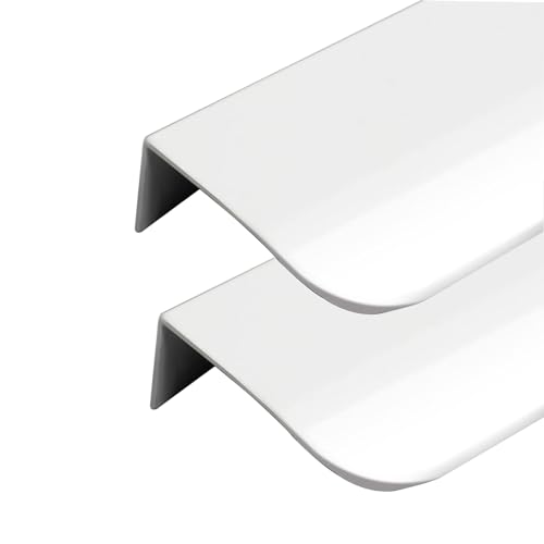 2 Stück Weiße Unsichtbare Griffe Schubladengriffe Versteckte Schrankgriffe Aluminium Türgriff Moderne Küchengriffe für Schrank Möbel (Hole distance:160mm) von jiajulashou123