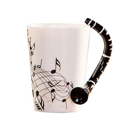 Jiken Klarinette Musik Tasse Einzigartiger Griff Kunst Musiknoten hält Kaffee Keramik Tasse von jiken